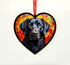 Labrador Black Stained Glass Effect Heart Suncatcher